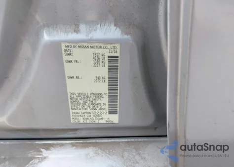 2017 Nissan Altima 2.5 Sr from USA, damaged, VIN 1N4AL3AP8HN322222